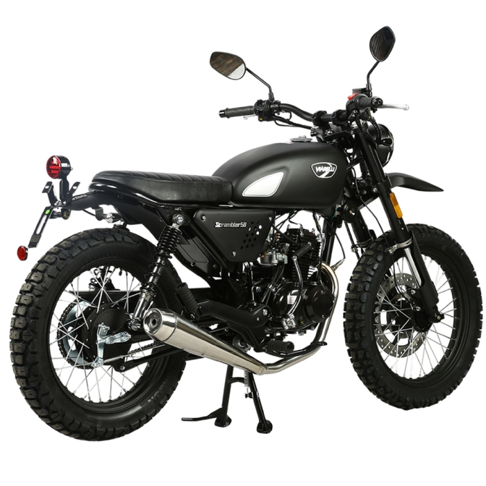Moped Viarelli Scrambler mattsvart - 45 km/h - Manuell