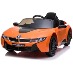 Barneelbil BMW i8 i8 12V &ndash; fjernstyrt, 3-5 km/t, maksimal vekt 30 kg &ndash; oransje