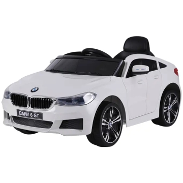 BMW 6 GT 12V elbil for barn – fjernstyrt, 3–5 km/t, maksimal vekt 30 kg – hvit