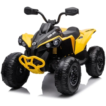 Mini-ATV for barn Can-Am Renegade 12V – justerbar gasspjeld, toppfart 3-5 km/t, maksimal vekt 30 kg – gul
