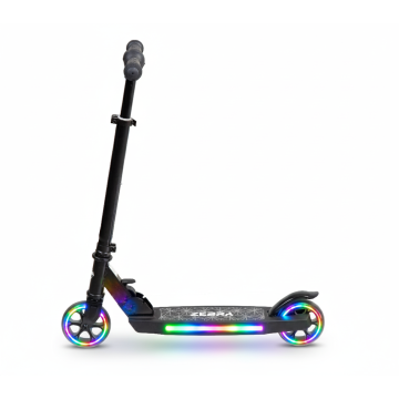 Zebra Sparkcykel för barn med RGB-LED Svart