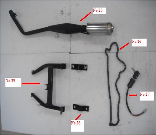 F05: Kedja, Avgassystem