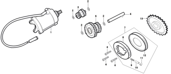 E13: Startingengine / Starting clutch