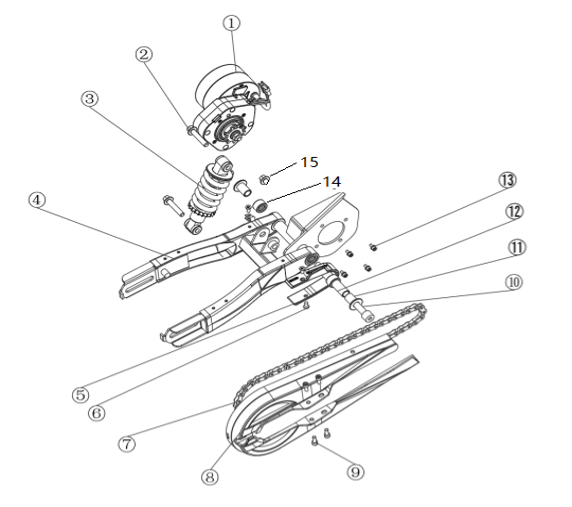 E 05: Baksving, Stötdämpare, Motor  